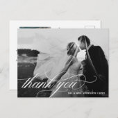 Black & White Wedding 2 Foto Vielen Dank Postkarte (Vorne/Hinten)