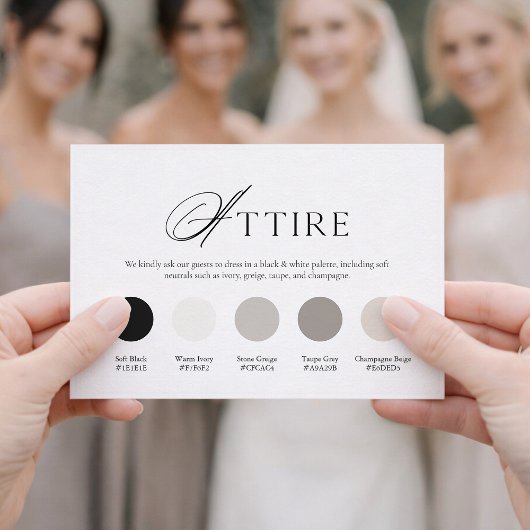 Black & White Wedding Attire Card Einladung