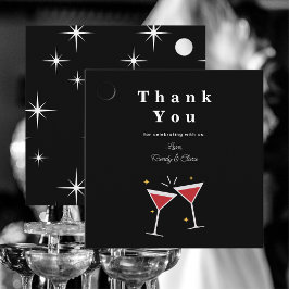 Black & White Wedding Celebration Weinflaschen Tag Geschenkanhänger