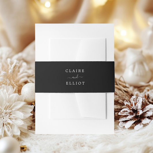 Black & White Wedding Einladung Bauchband Einladungsbanderole