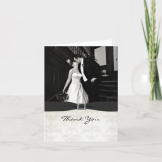Black & White Wedding Foto Dankeschön Karte
