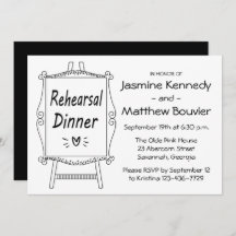Black & White Wedding Probe Dinner Easel Sign