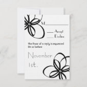 Black & White Wedding R.S.V.P. RSVP Karte (Rückseite)