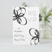 Black & White Wedding R.S.V.P. RSVP Karte (Stehend Vorderseite)