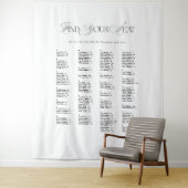 Black & White Wedding Seating Chart Fabric Wandteppich (Beispiel)