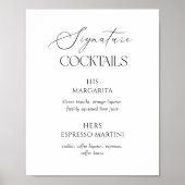 Black & White Wedding Signature Cocktails Poster (Vorne)