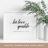 Black & White Wedding Sparkler Sendoff Sign Poster