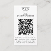 Black & White Wedding Website QR Code Photo Rsvp Begleitkarte (Vorderseite)