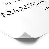 Black White Wedding Welcome Sign Poster (Ecke)