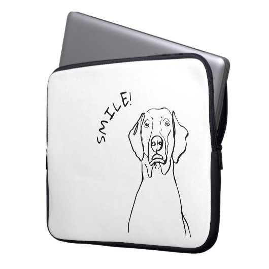 Black & White Weimaraner: Ihre Botschaft hier Laptopschutzhülle (Vorderseite Links)