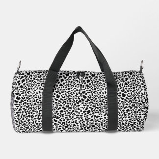 Black & white wild animal print. Snow Leopard Prin Duffle Bag