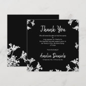 Black & White Wildblume Beerdigung Danke Karte (Vorne/Hinten)