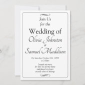 Black & White with Infinity Scroll Wedding Suite, Einladung (Vorderseite)