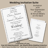 Black & White with Infinity Scroll Wedding Suite, Einladung