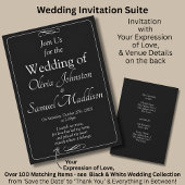 Black & White with Infinity Scroll Wedding Suite, Einladung