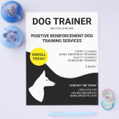 Black & White With Yellow Dog Design - Dog Trainer Flyer (Einzeln)