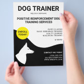 Black & White With Yellow Dog Design - Dog Trainer Flyer (Hand)