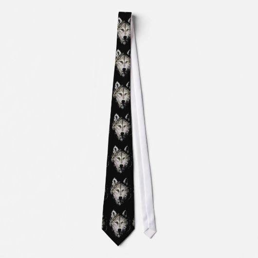 Black & White Wolf Neck Tie Krawatte (Vorderseite)