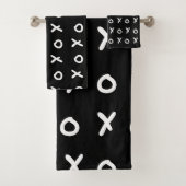 Black & White X O XO X&O's Trendy Niedlich Badhandtuch Set (Insitu)