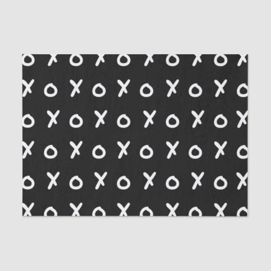 Black & White X O XO X&O's Trendy Niedlich Seidenpapier (Vorderseite)