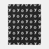 Black & White X O XO XO Das trendy Niedliche XOXO Fleecedecke (Vorderseite)