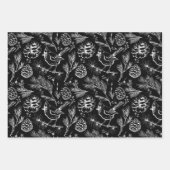 Black & White XL Kardinal Bird, Pine, Winter Berry Geschenkpapier Set (Vorderseite 2)