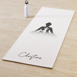 Black-White Yoga Pose mit Individuelle Name Yogamatte