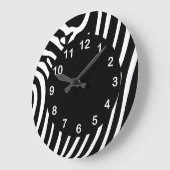 Black White Zebra Große Wanduhr (Winkel)