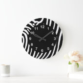 Black White Zebra Große Wanduhr (Zuhause)
