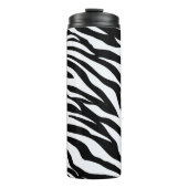Black & White Zebra Safari Animal Pattern Thermosbecher (Vorderseite)