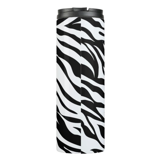 Black & White Zebra Safari Animal Pattern Thermosbecher (Rückseite)