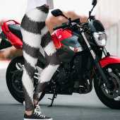 Black White Zebra Stripes Pattern Wildlife Animal Leggings