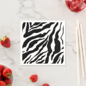 Black& White Zebra Stripes Safari Animal Print  Serviette (Beispiel)