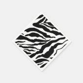 Black& White Zebra Stripes Safari Animal Print  Serviette (Ecke)