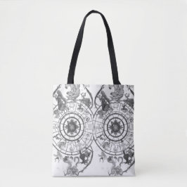 Black + White Zodiac Astrological Signs on a Tasche