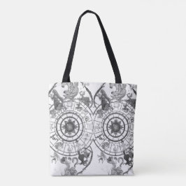 Black + White Zodiac Astrological Signs on a Tasche