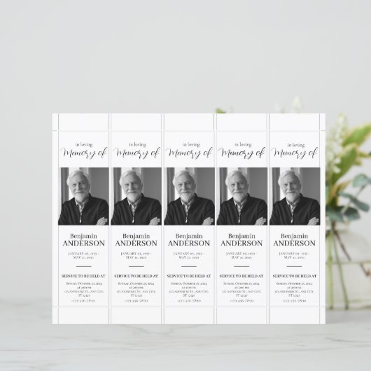 Black WhiteFoto 2x7" DIY Lesezeichen Template (Stehend Vorderseite)