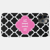 Black Whmarokkanisch #5 Hot Pink #2 Name Monogram Case-Mate iPhone Hülle (Rückseite (Horizontal))
