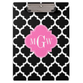Black Whmarokkanisch #5 Hot Pink #2 Name Monogram Klemmbrett (Vorderseite)
