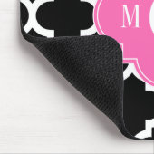 Black Whmarokkanisch #5 Hot Pink #2 Name Monogram Mousepad (Ecke)