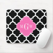 Black Whmarokkanisch #5 Hot Pink #2 Name Monogram Mousepad (Mit Mouse)