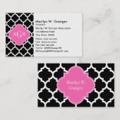Black Whmarokkanisch #5 Hot Pink #2 Name Monogram Visitenkarte (Vorne/Hinten)