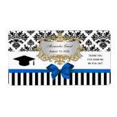 Black Whstreifen Damask Blue Water Label Grad (Vorne)