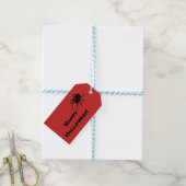 Black Widow auf Red Halloween-Geschenk-Tag Geschenkanhänger (Mit Garn)