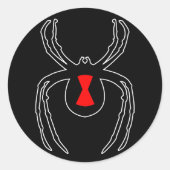Black Widow-Kontur Runder Aufkleber (Vorderseite)