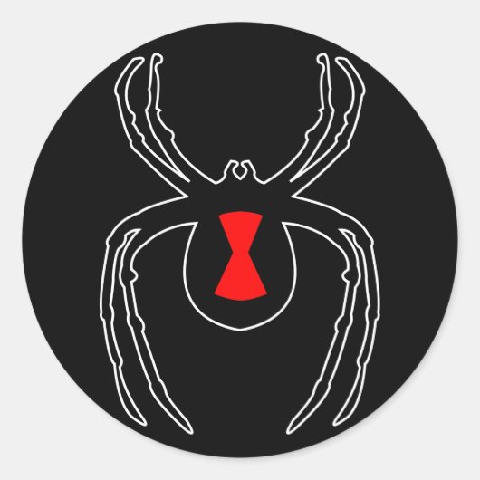 Black Widow-Kontur Runder Aufkleber (Vorderseite)