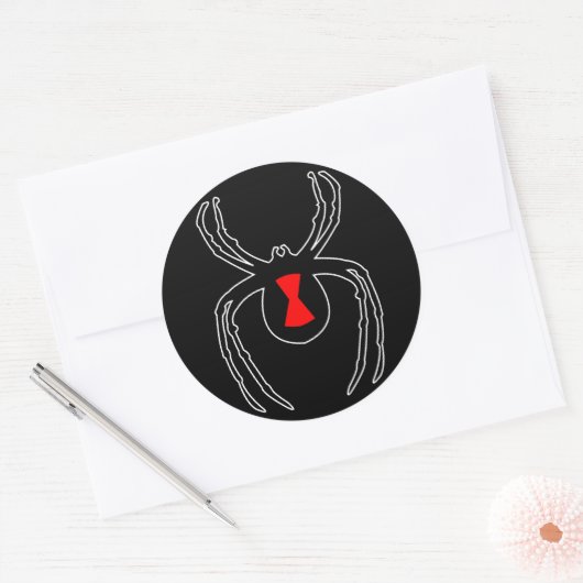 Black Widow-Kontur Runder Aufkleber (Umschlag)
