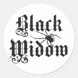 Black widow runder aufkleber