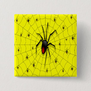 Black Widow Spider and Babies - Button