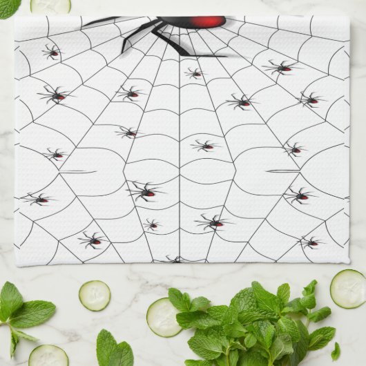 Black Widow Spider and Babies - Geschirrtuch (Gefaltet)